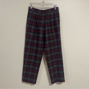 Paul Smith Pants Women’s Size 4/38 Gray Red checker plaid Wool blend Trousers